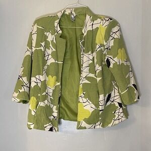 Silkland Collection size L large black and green bamboo jacket 100% silk